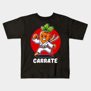 Carrate Karate Carrot Student Teacher Trainee Trainor Kids T-Shirt